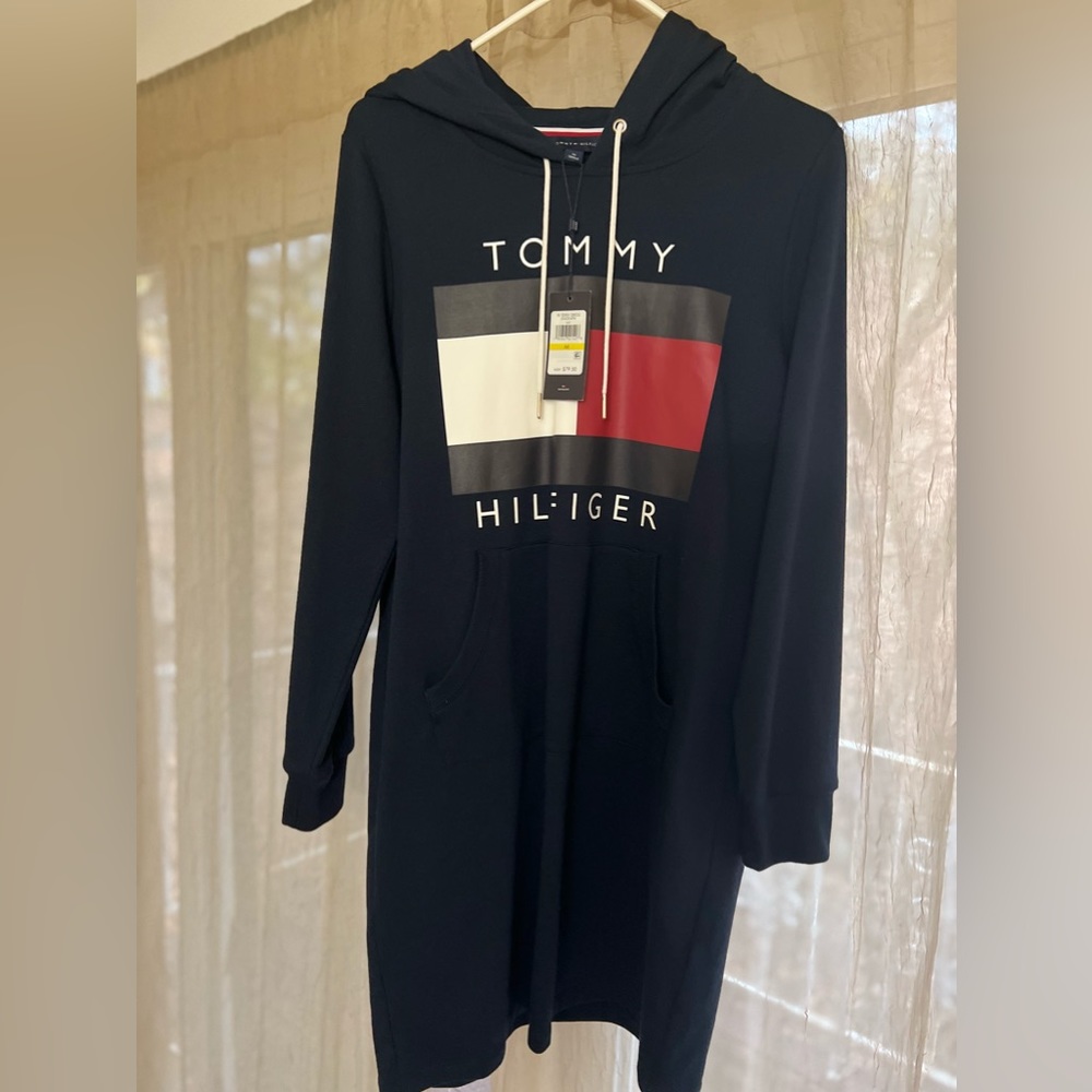 ‼️ NEW Tommy Hilfiger French Terry Sweatshirt Hoodie Dress - Size M Women’s